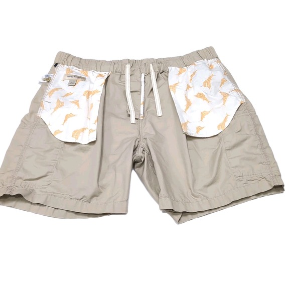 Tommy Bahama Survivor Cargo Shorts Mens Size XXL 2XL Beige‎ Cotton Elastic Waist - Picture 8 of 14